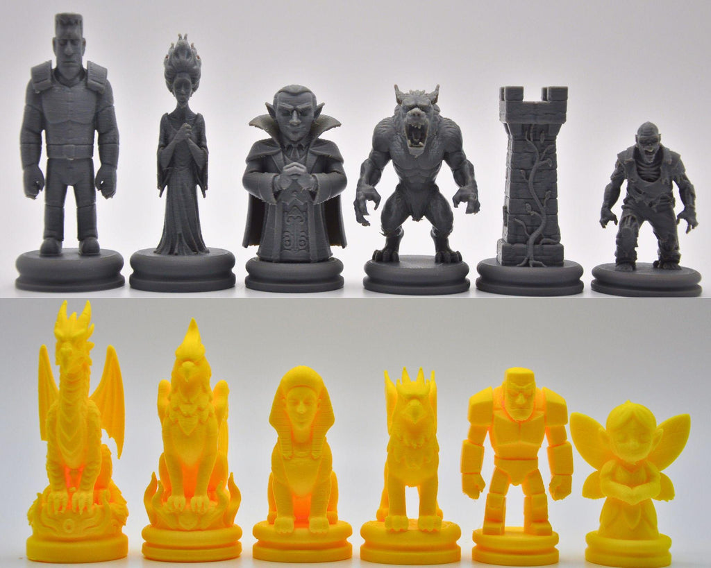 Monster-Schachfigurenset – komplettes 32-teiliges, 3D-gedrucktes PLA-Schachset | Geschenk für Schachfans | Sammlerstück | Made in Germany