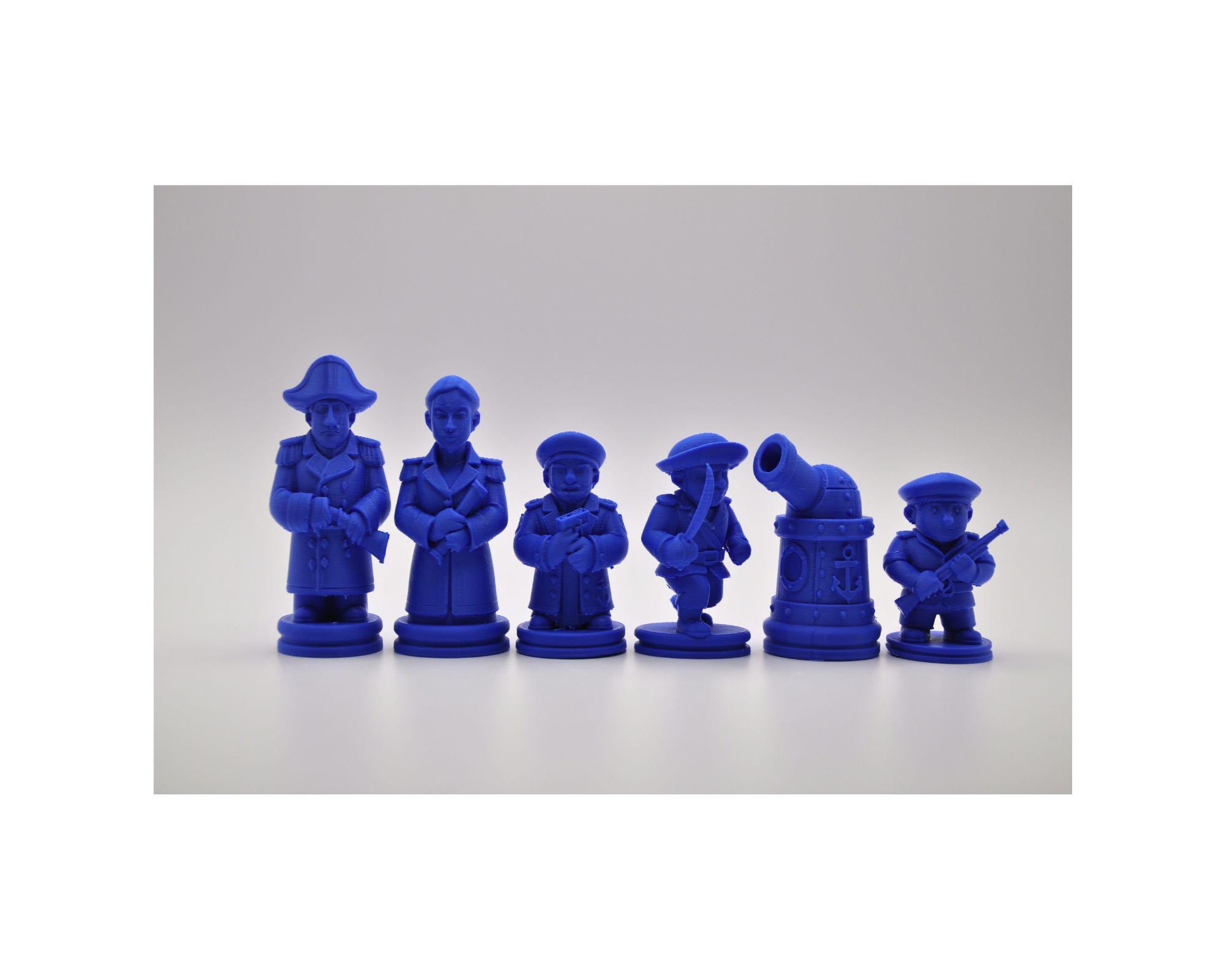 Marine-Schachfigurenset – komplettes 32-teiliges, 3D-gedrucktes PLA-Schachset | Geschenk für Schachfans | Sammlerstück | Made in Germany
