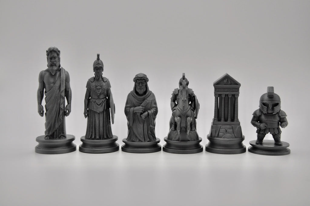 Antikes-Griechenland-gegen-antikes-Rom-Schachfigurenset – komplettes 32-teiliges, 3D-gedrucktes PLA-Schachset | Made in Germany