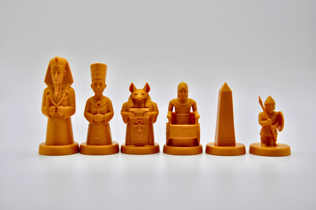 Altes-Ägypten-gegen-mittelalterliches-Europa-Schachfigurenset – komplettes 32-teiliges, 3D-gedrucktes PLA-Schachset | Made in Germany
