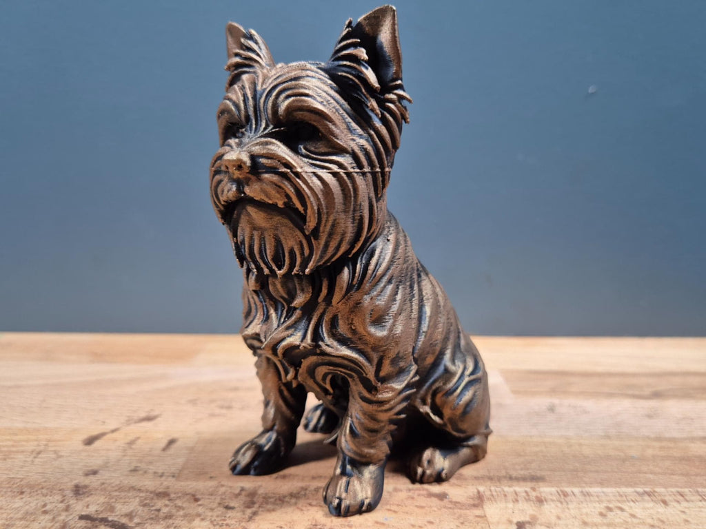 Yorkshire Terrier – sitzende Hundefigur mit langem Fell | Yorkie-Deko | 19 Farben & 3 Größen | Made in Germany