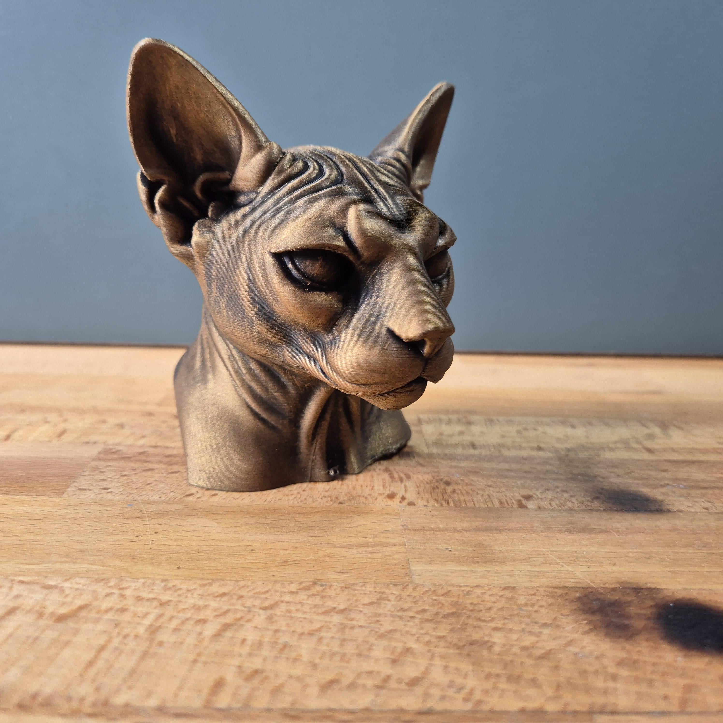 Sphynx-Katze – elegante Katzenbüste mit großen Ohren | 19 Farben & 3 Größen | Made in Germany