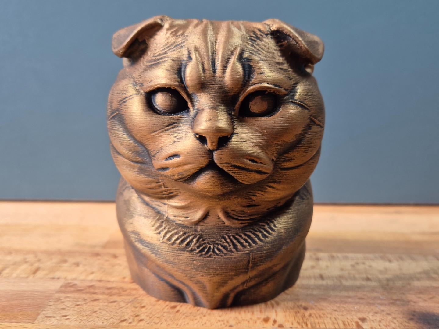 Scottish Fold Katze – kompakte Katzenbüste mit Faltohren | 19 Farben & 3 Größen | Made in Germany