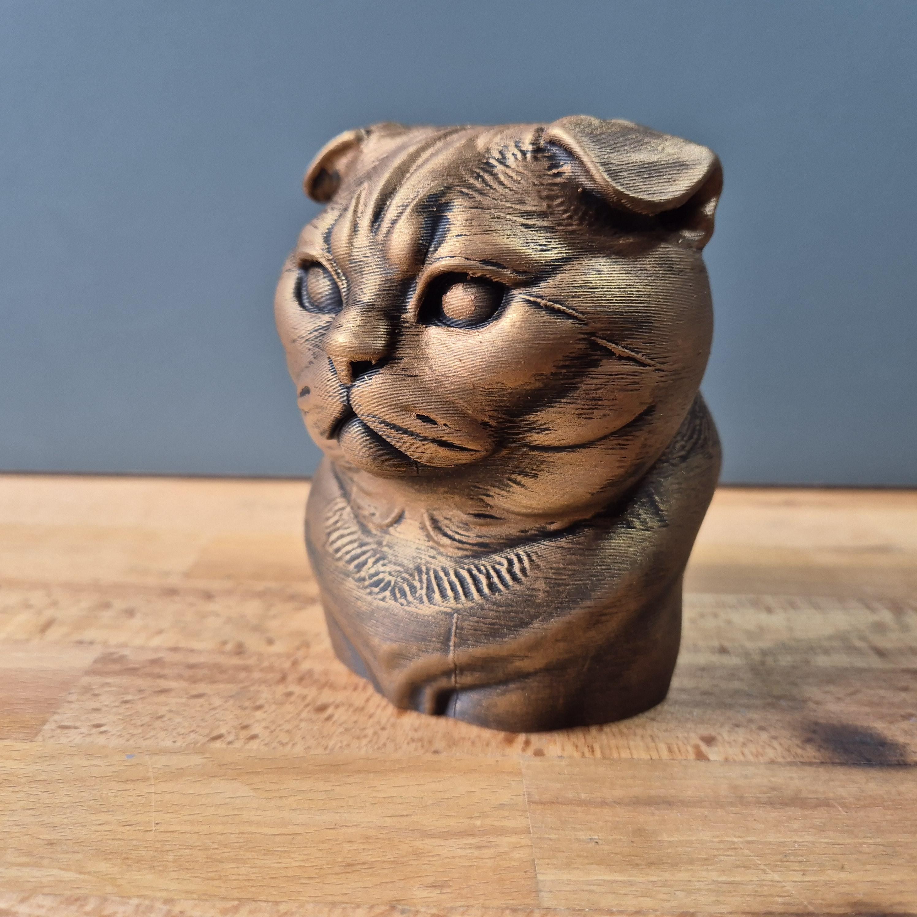 Scottish Fold Katze – kompakte Katzenbüste mit Faltohren | 19 Farben & 3 Größen | Made in Germany