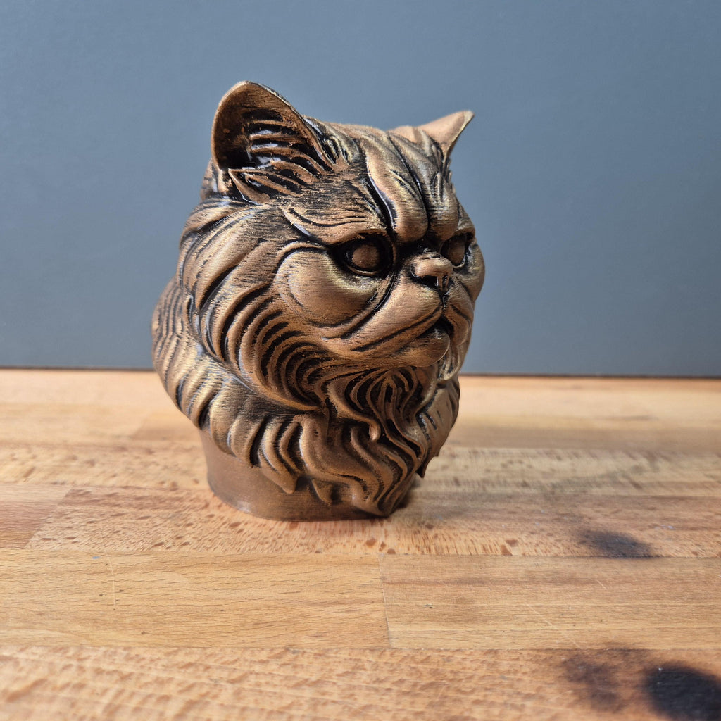 Perserkatze – kompakte Katzenbüste mit flacher Schnauze und langem Fell | 19 Farben & 3 Größen | Made in Germany
