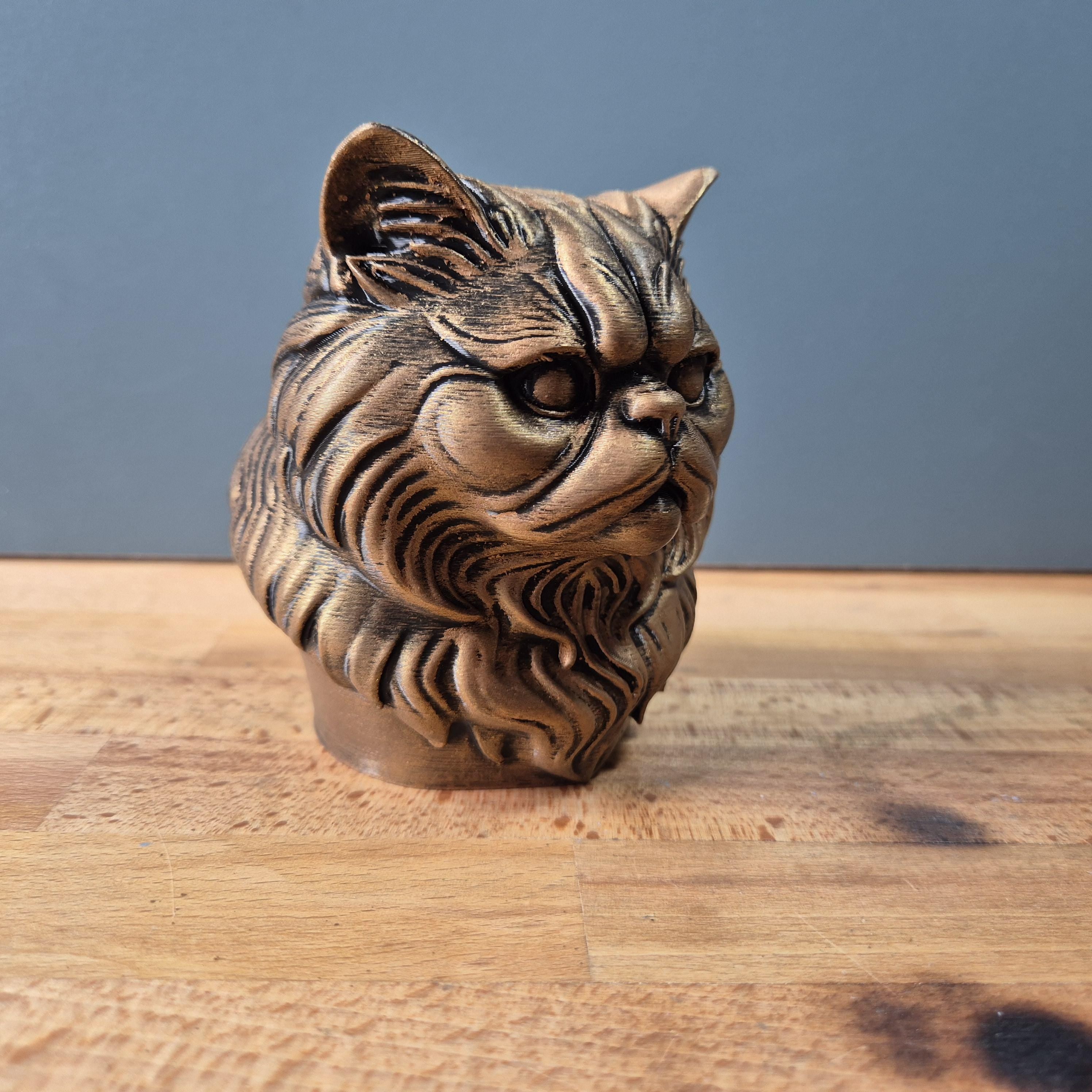 Perserkatze – kompakte Katzenbüste mit flacher Schnauze und langem Fell | 19 Farben & 3 Größen | Made in Germany