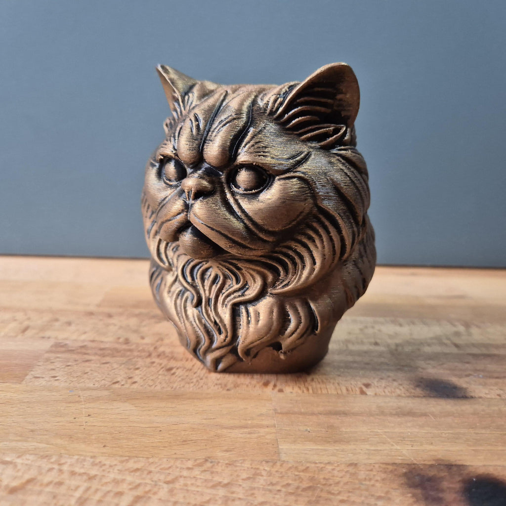 Perserkatze – kompakte Katzenbüste mit flacher Schnauze und langem Fell | 19 Farben & 3 Größen | Made in Germany