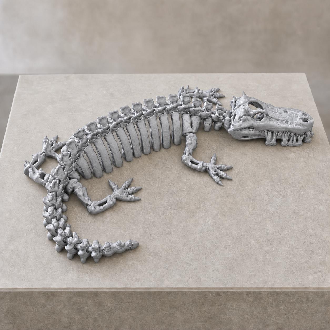 Flexi-Krokodil-Skelett – bewegliche Knochenfigur | 5 Größen & 7 Farben | Made in Germany FehnFactory
