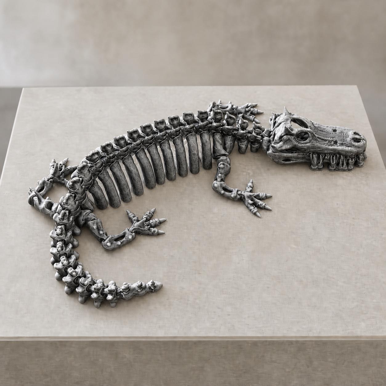 Flexi-Krokodil-Skelett – bewegliche Knochenfigur | 5 Größen & 7 Farben | Made in Germany FehnFactory