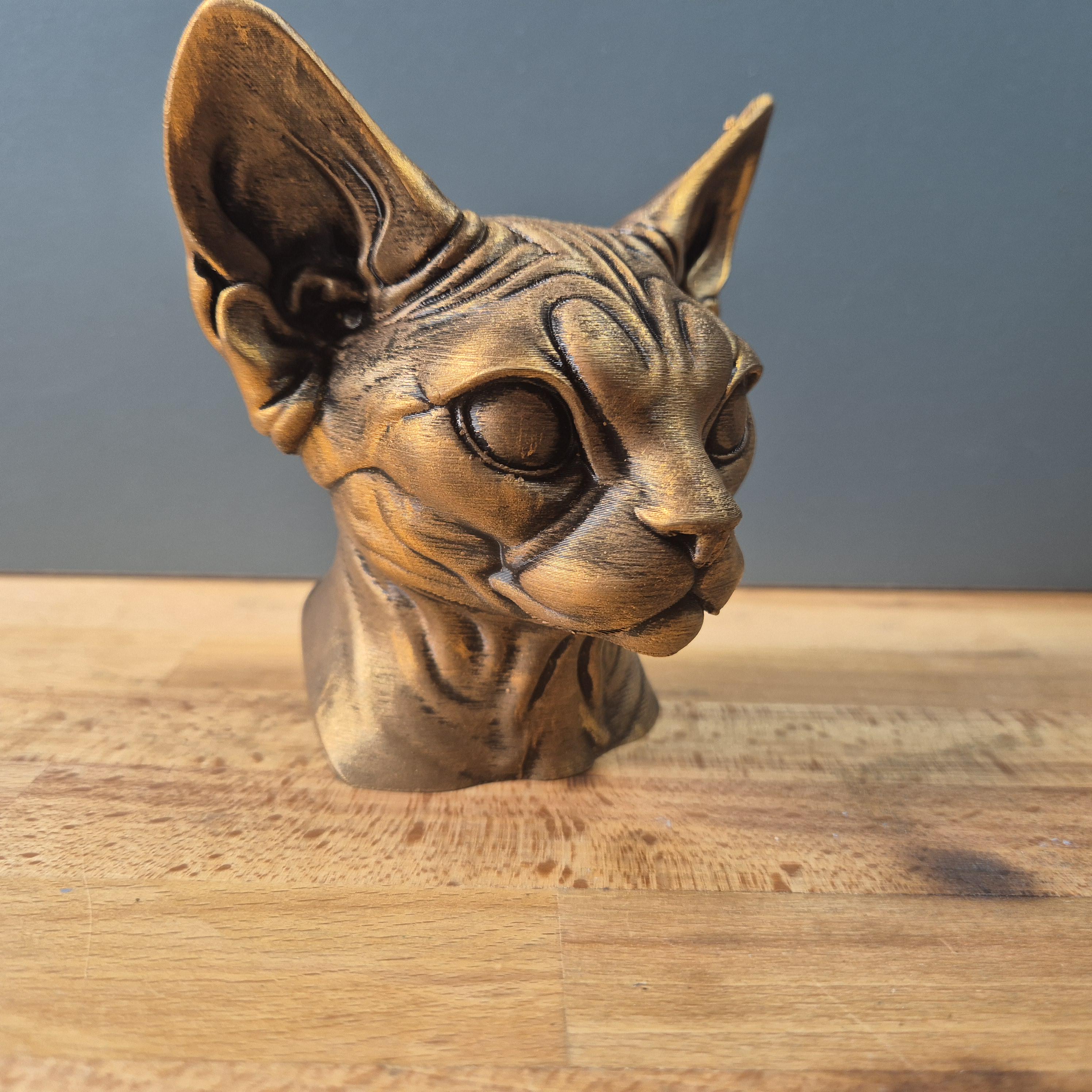 Devon Rex – elegante Katzenbüste mit sehr großen Ohren | 19 Farben & 3 Größen | Made in Germany