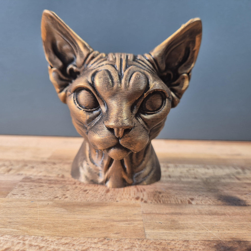Devon Rex – elegante Katzenbüste mit sehr großen Ohren | 19 Farben & 3 Größen | Made in Germany