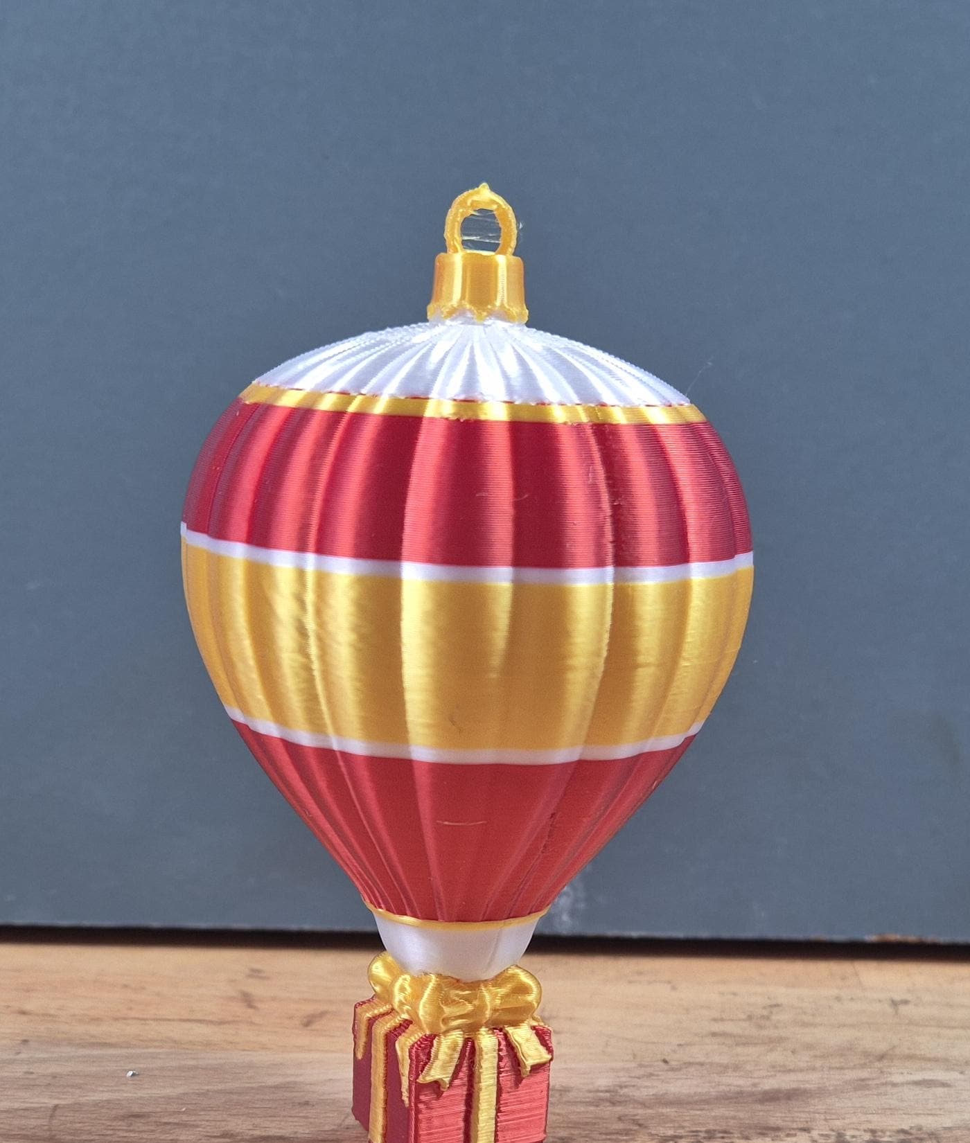 Heißluftballon-Weihnachtsanhänger mit Ringstreifen | 19 Farben & 3 Größen | Made in Germany
