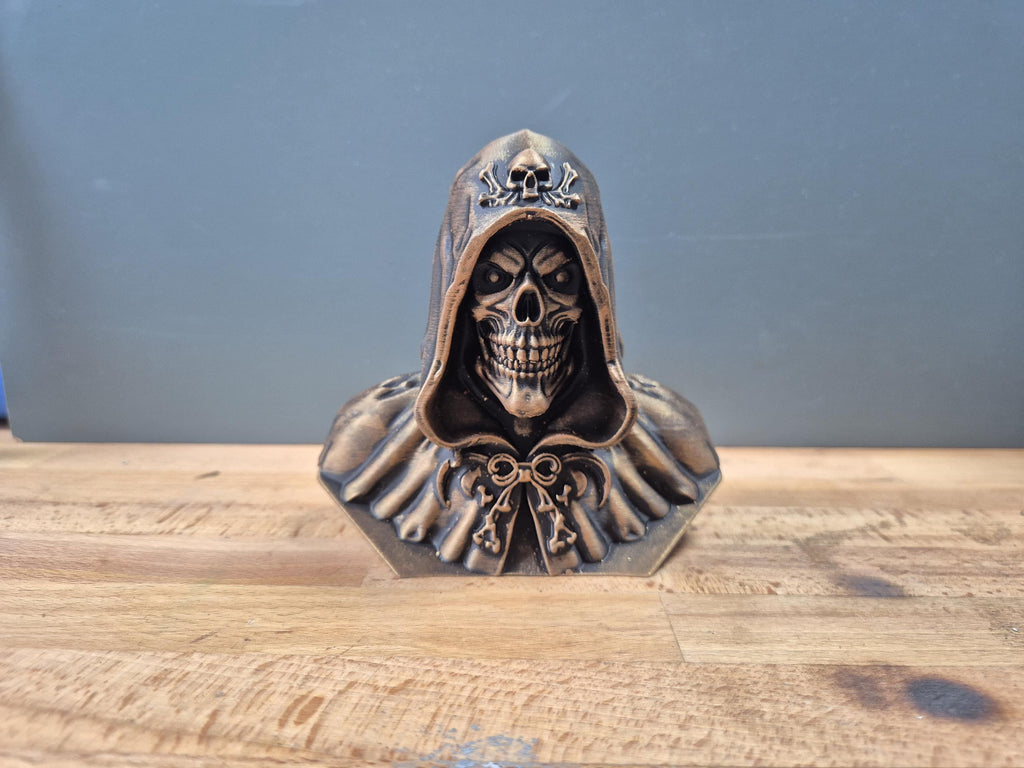 Sensenmann-Büste mit Totenschädel und Kapuze | Gothic- und Halloween-Deko | 19 Farben & 3 Größen