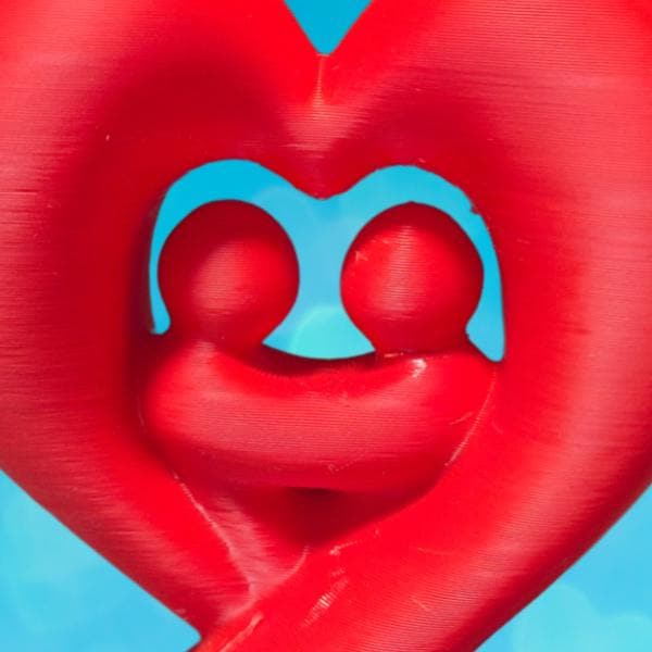 Valentins-Paarfigur mit Herzschleife | Abstrakte romantische Skulptur | 19 Farben & 3 Größen