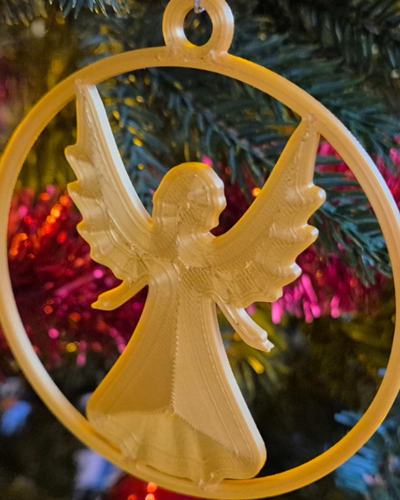 Engel-Weihnachtsanhänger im Rundrahmen | Christbaumschmuck | 19 Farben & 3 Größen | Made in Germany