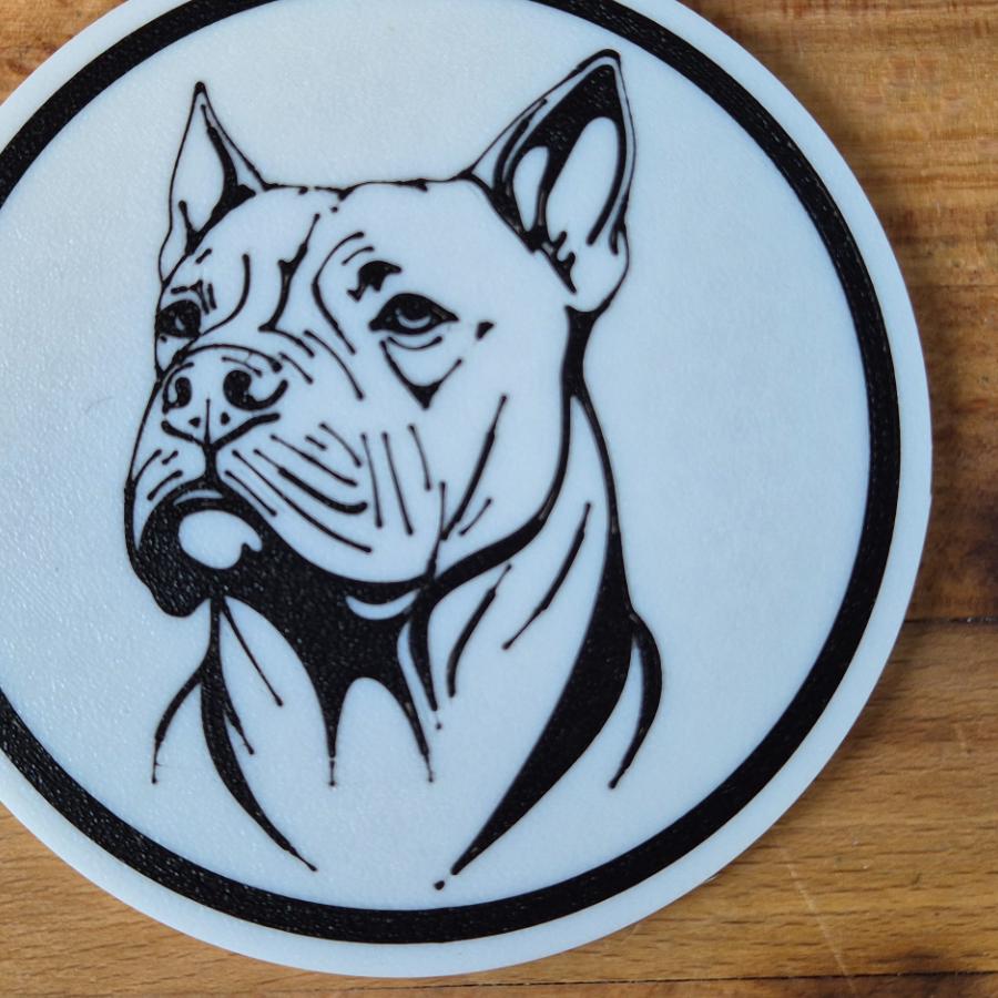 Dogo Argentino Untersetzer 4er Set schwarz weiß 10 cm Made in Germany