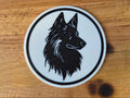 Belgischer Schäferhund Untersetzer 4er Set schwarz weiß 10 cm Made in Germany