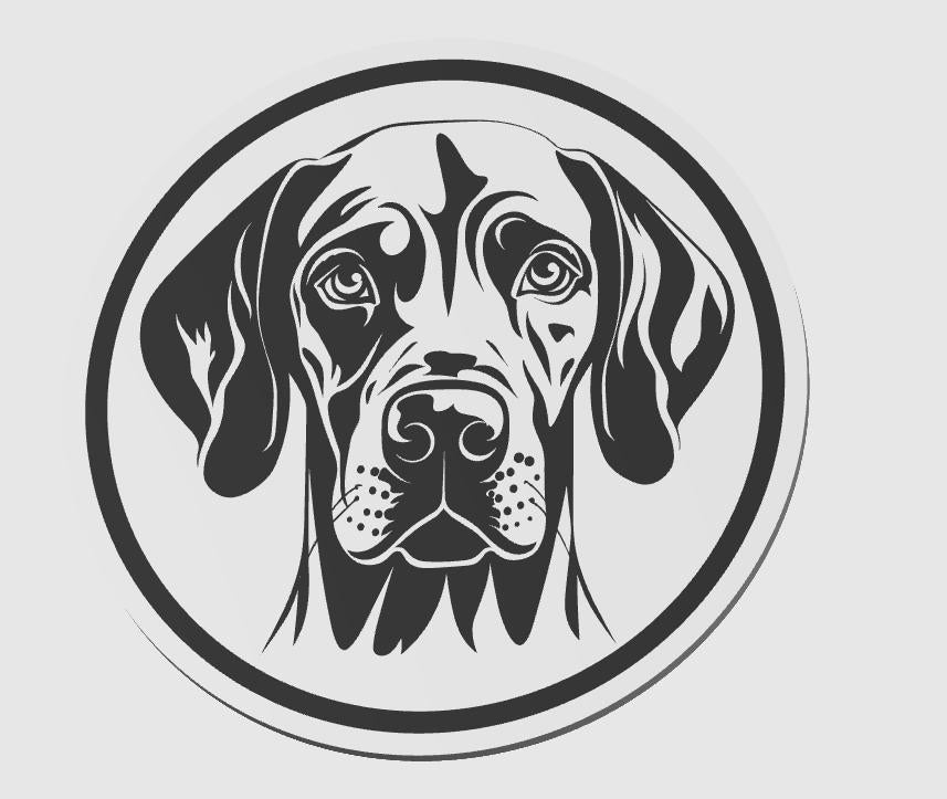 Weimaraner Untersetzer 4er Set schwarz weiß 10 cm Made in Germany