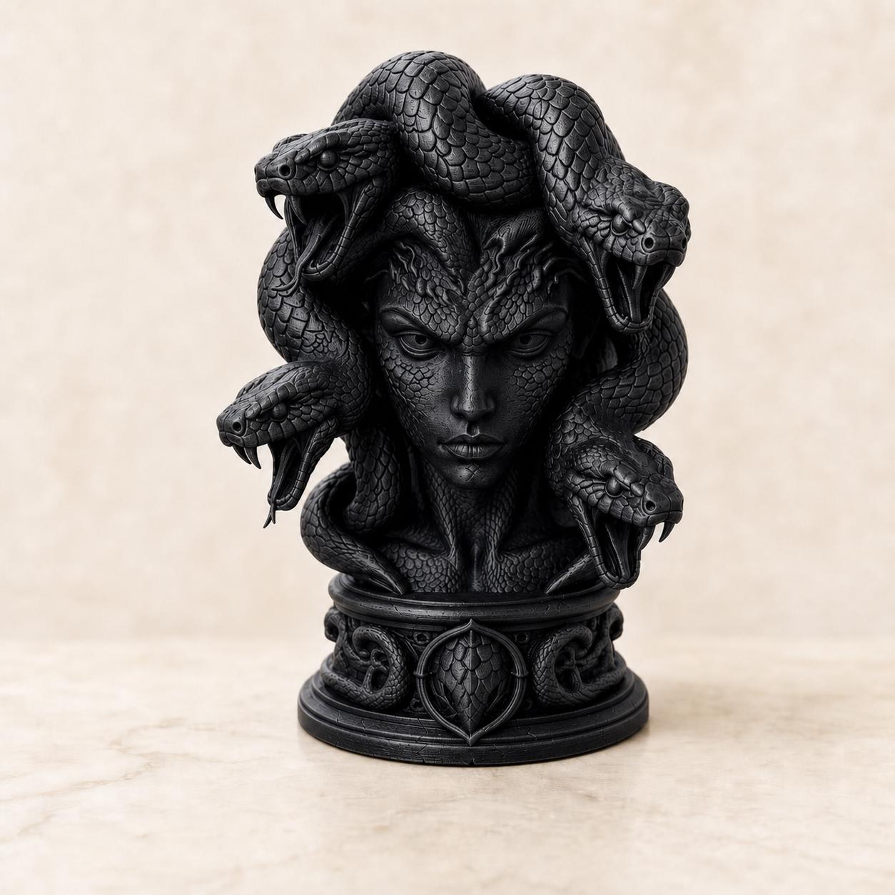 Medusa-Gorgonenbüste – mythologische Schlangenskulptur | 5 Größen & 7 Farben | Made in Germany FehnFactory