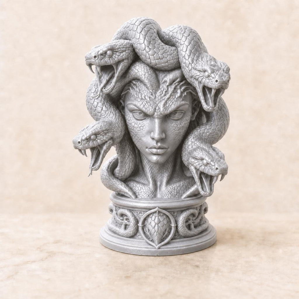 Medusa-Gorgonenbüste – mythologische Schlangenskulptur | 5 Größen & 7 Farben | Made in Germany FehnFactory