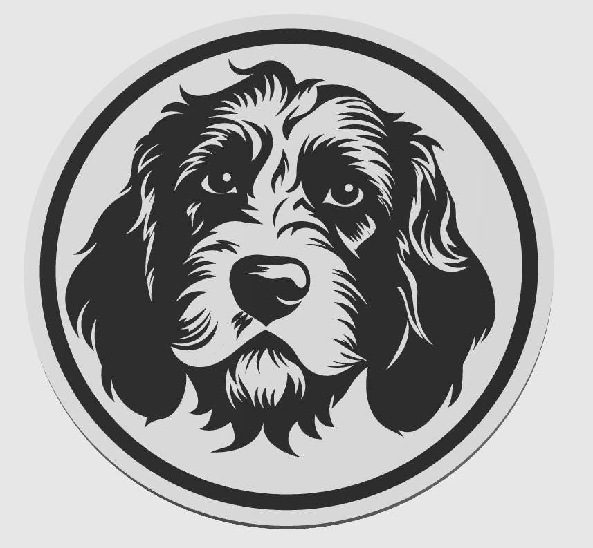 Cockapoo Untersetzer 4er Set schwarz weiß 10 cm Made in Germany