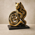 Mystic-Flow-Katzenskulptur – ornamentale Katzenstatue | Fließende Fantasy-Deko | 5 Größen, 7 Farben | 3D-Druck Made in Germany FehnFactory