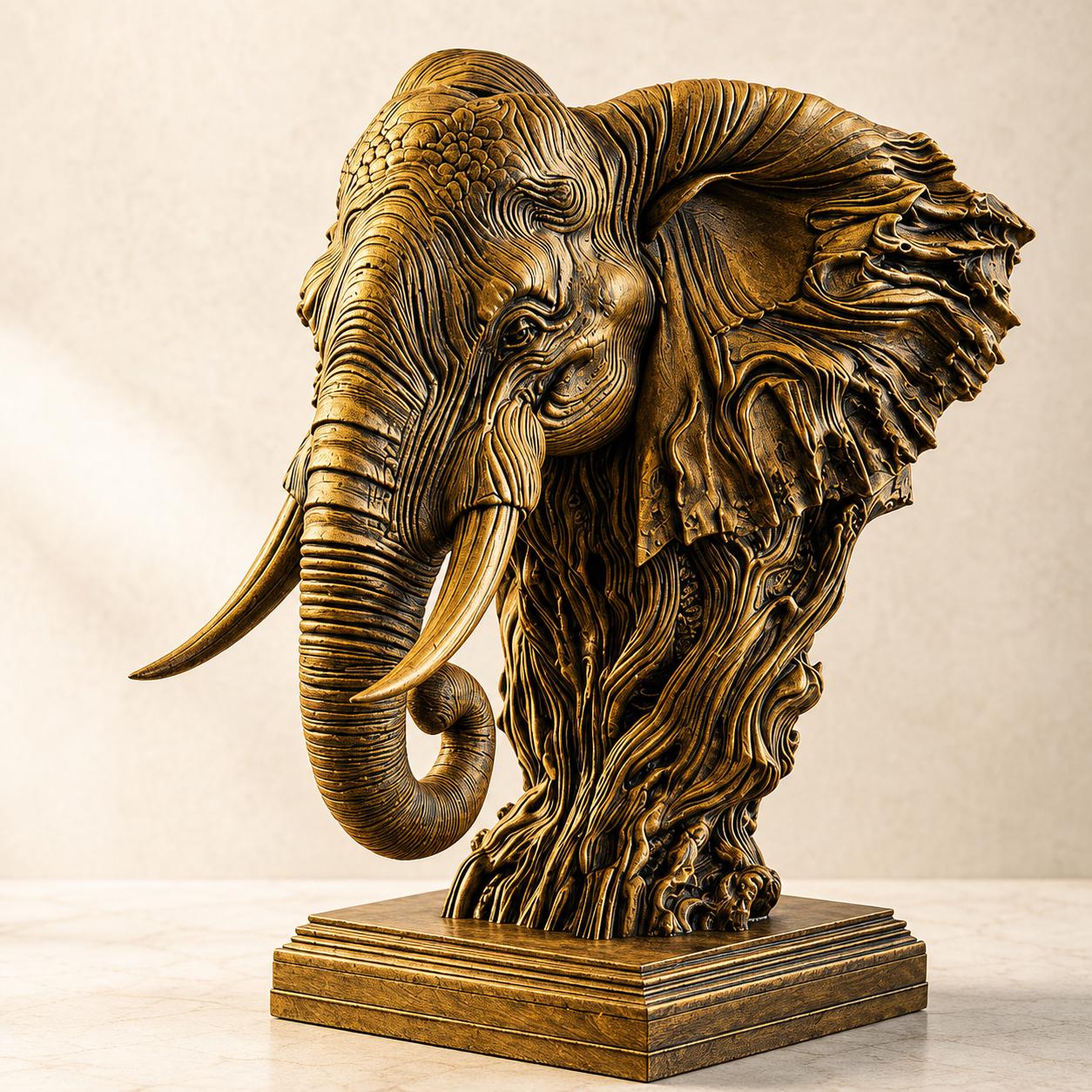 Antiker Elefantengeist – ornamentale Elefantenbüste | Wildtier-Deko | 5 Größen, 7 Farben | 3D-Druck Made in Germany FehnFactory