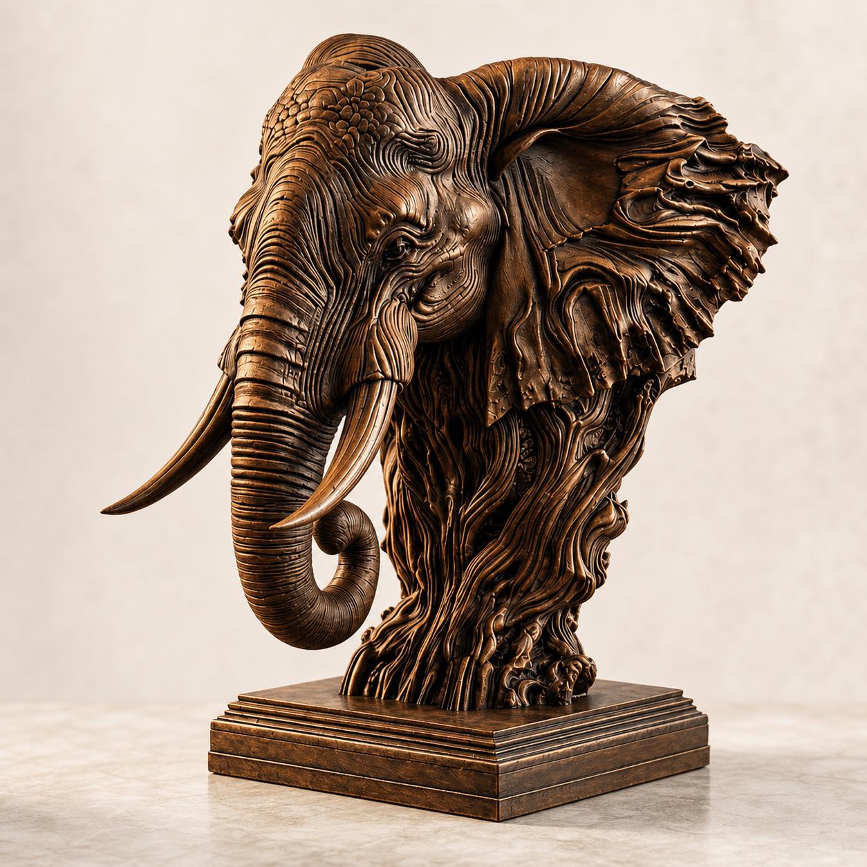 Antiker Elefantengeist – ornamentale Elefantenbüste | Wildtier-Deko | 5 Größen, 7 Farben | 3D-Druck Made in Germany FehnFactory