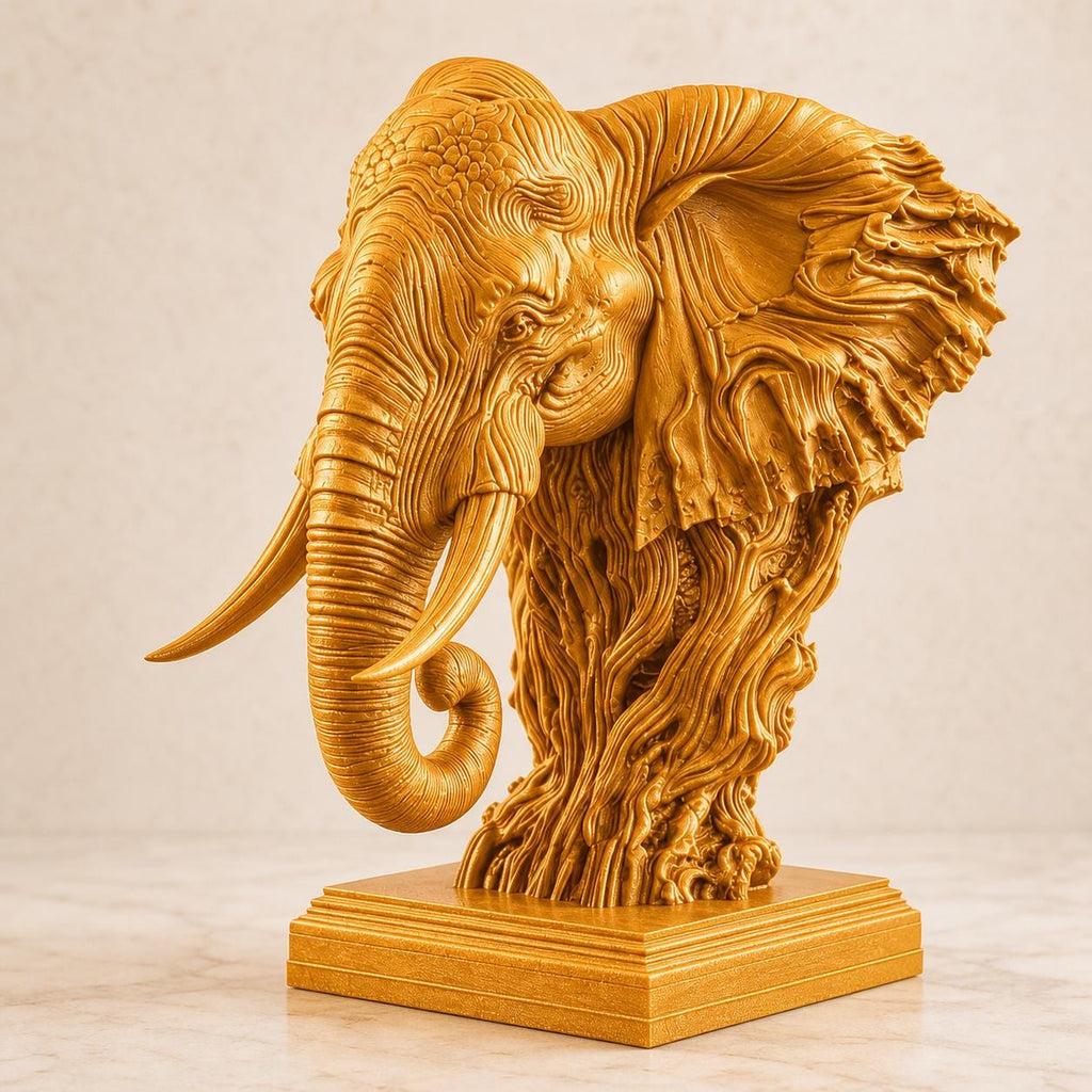 Antiker Elefantengeist – ornamentale Elefantenbüste | Wildtier-Deko | 5 Größen, 7 Farben | 3D-Druck Made in Germany FehnFactory