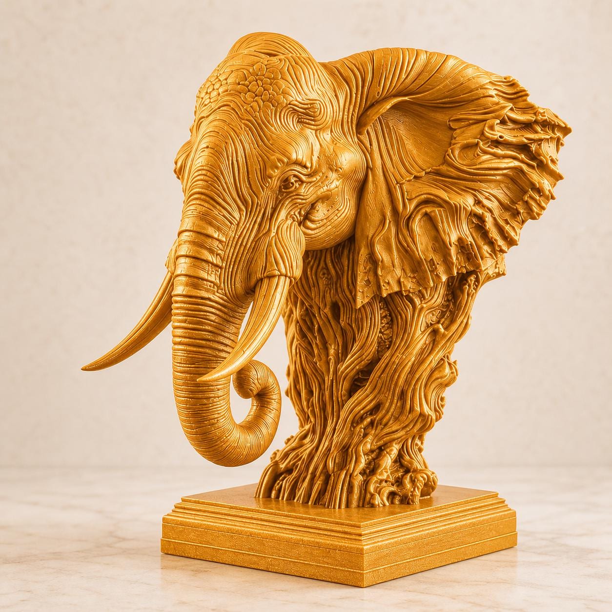 Antiker Elefantengeist – ornamentale Elefantenbüste | Wildtier-Deko | 5 Größen, 7 Farben | 3D-Druck Made in Germany FehnFactory