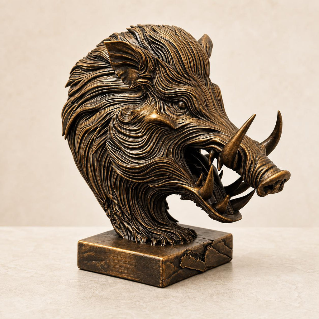 Wildschwein-Geist Büste – ornamentale Waldtier-Skulptur | 5 Größen, 7 Farben | 3D-Druck Made in Germany FehnFactory