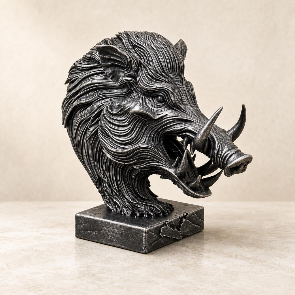 Wildschwein-Geist Büste – ornamentale Waldtier-Skulptur | 5 Größen, 7 Farben | 3D-Druck Made in Germany FehnFactory