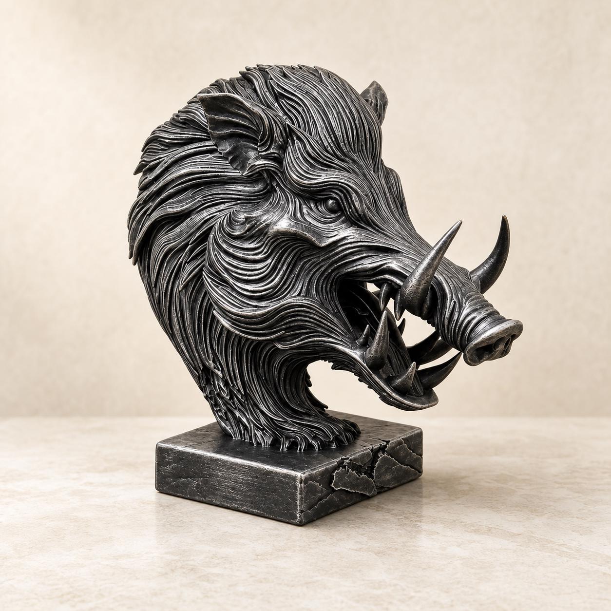 Wildschwein-Geist Büste – ornamentale Waldtier-Skulptur | 5 Größen, 7 Farben | 3D-Druck Made in Germany FehnFactory