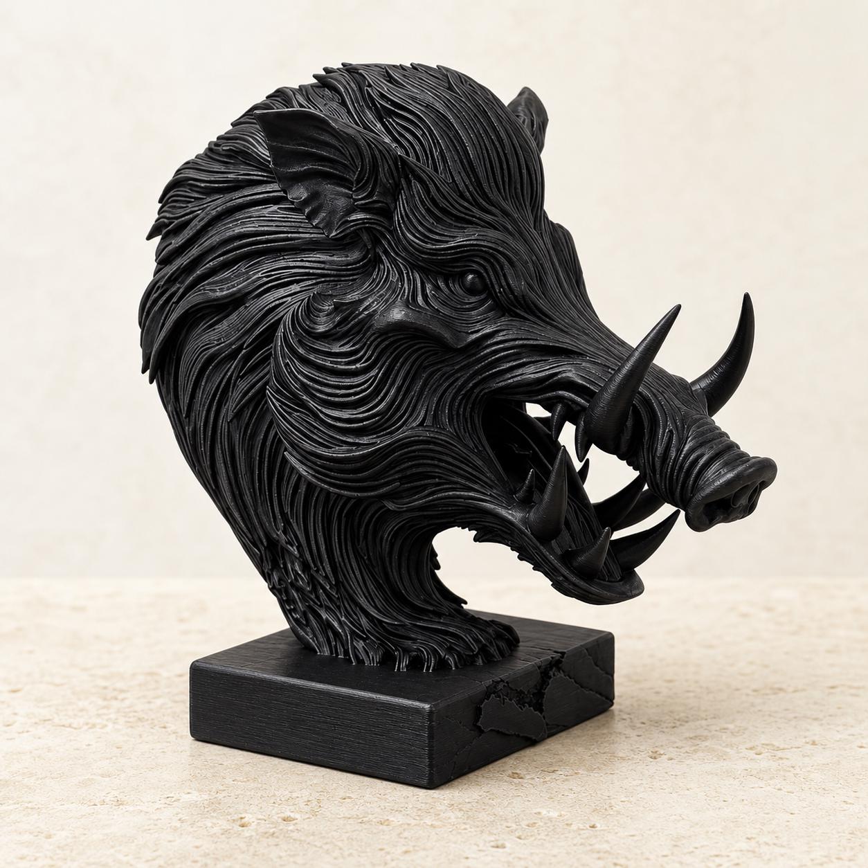 Wildschwein-Geist Büste – ornamentale Waldtier-Skulptur | 5 Größen, 7 Farben | 3D-Druck Made in Germany FehnFactory