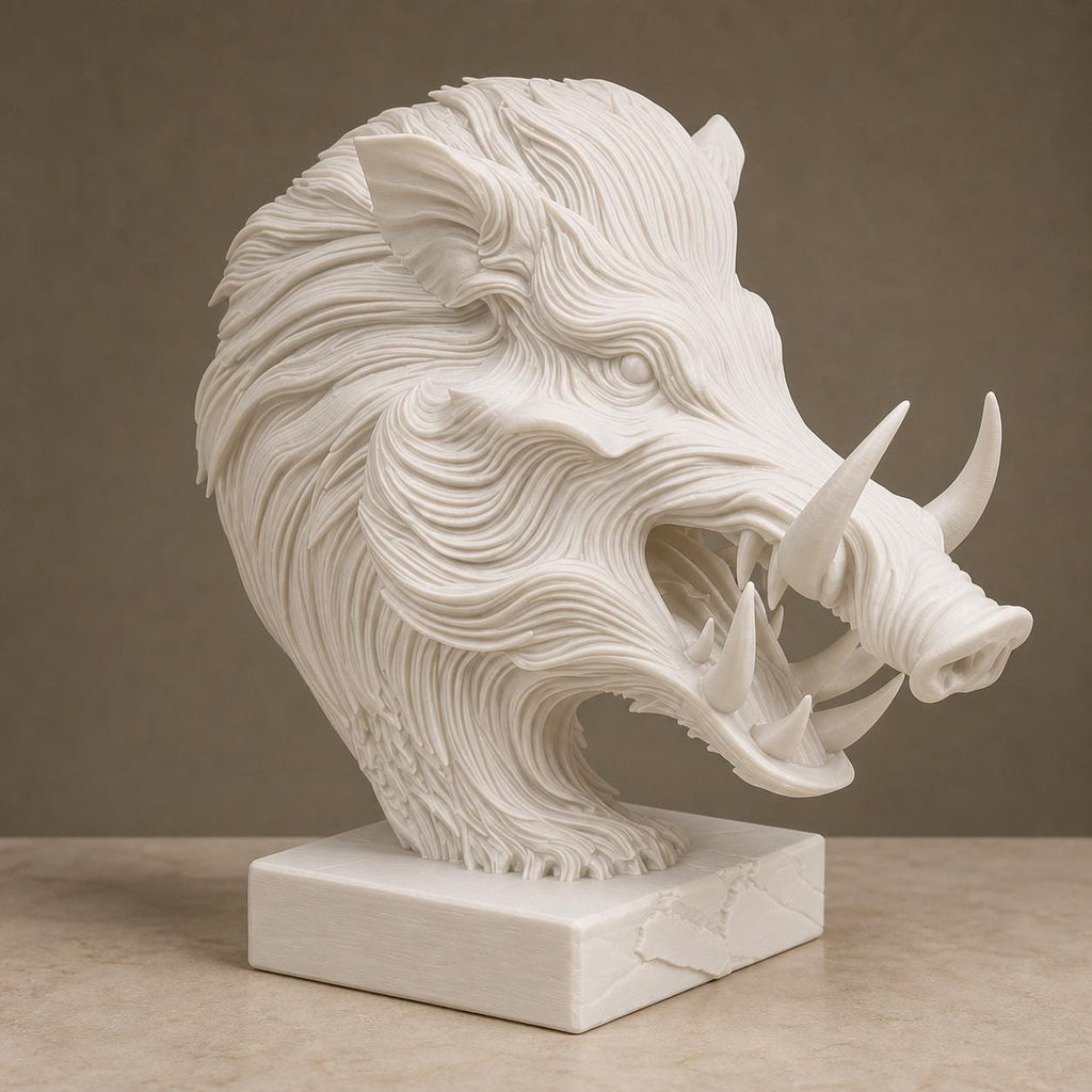 Wildschwein-Geist Büste – ornamentale Waldtier-Skulptur | 5 Größen, 7 Farben | 3D-Druck Made in Germany FehnFactory