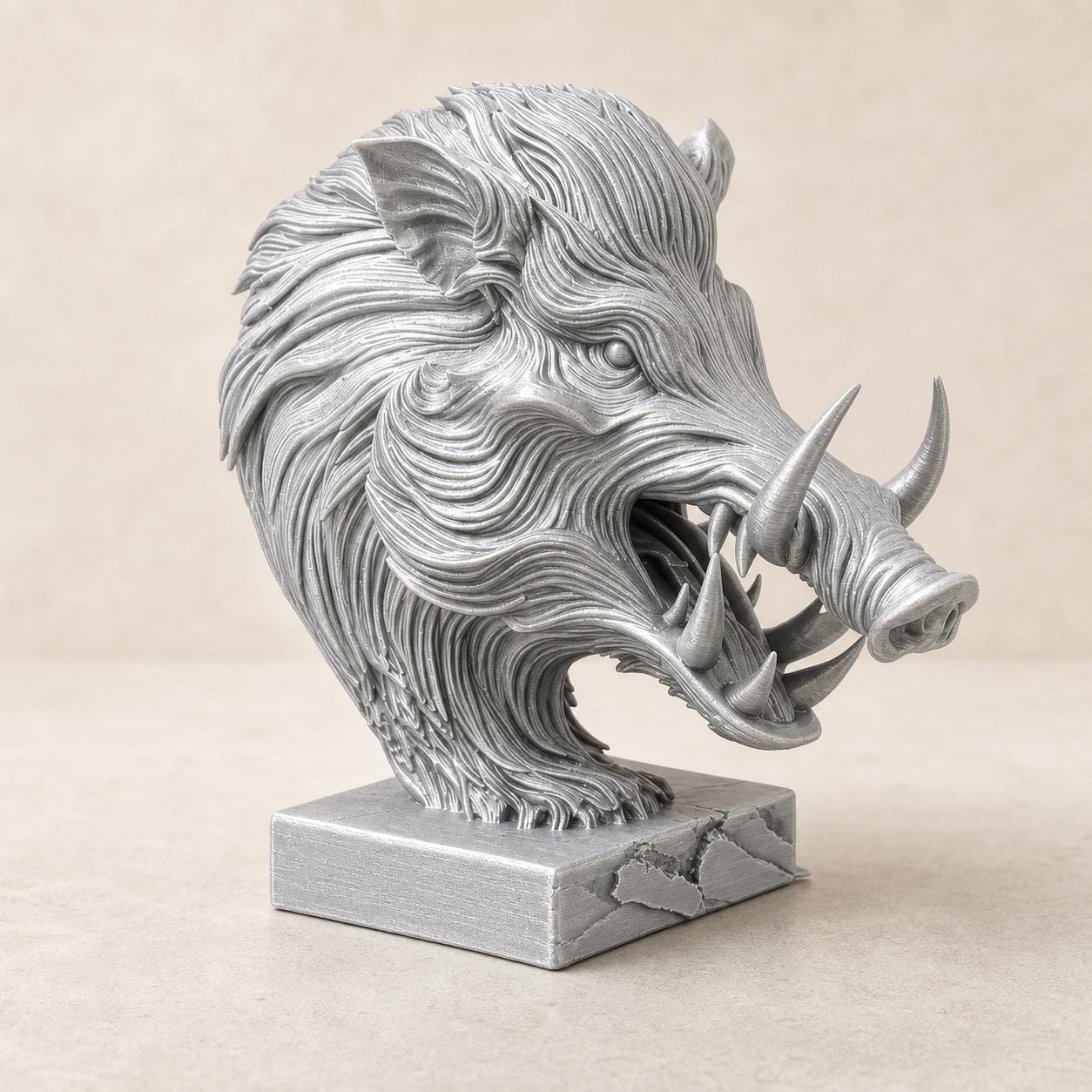 Wildschwein-Geist Büste – ornamentale Waldtier-Skulptur | 5 Größen, 7 Farben | 3D-Druck Made in Germany FehnFactory