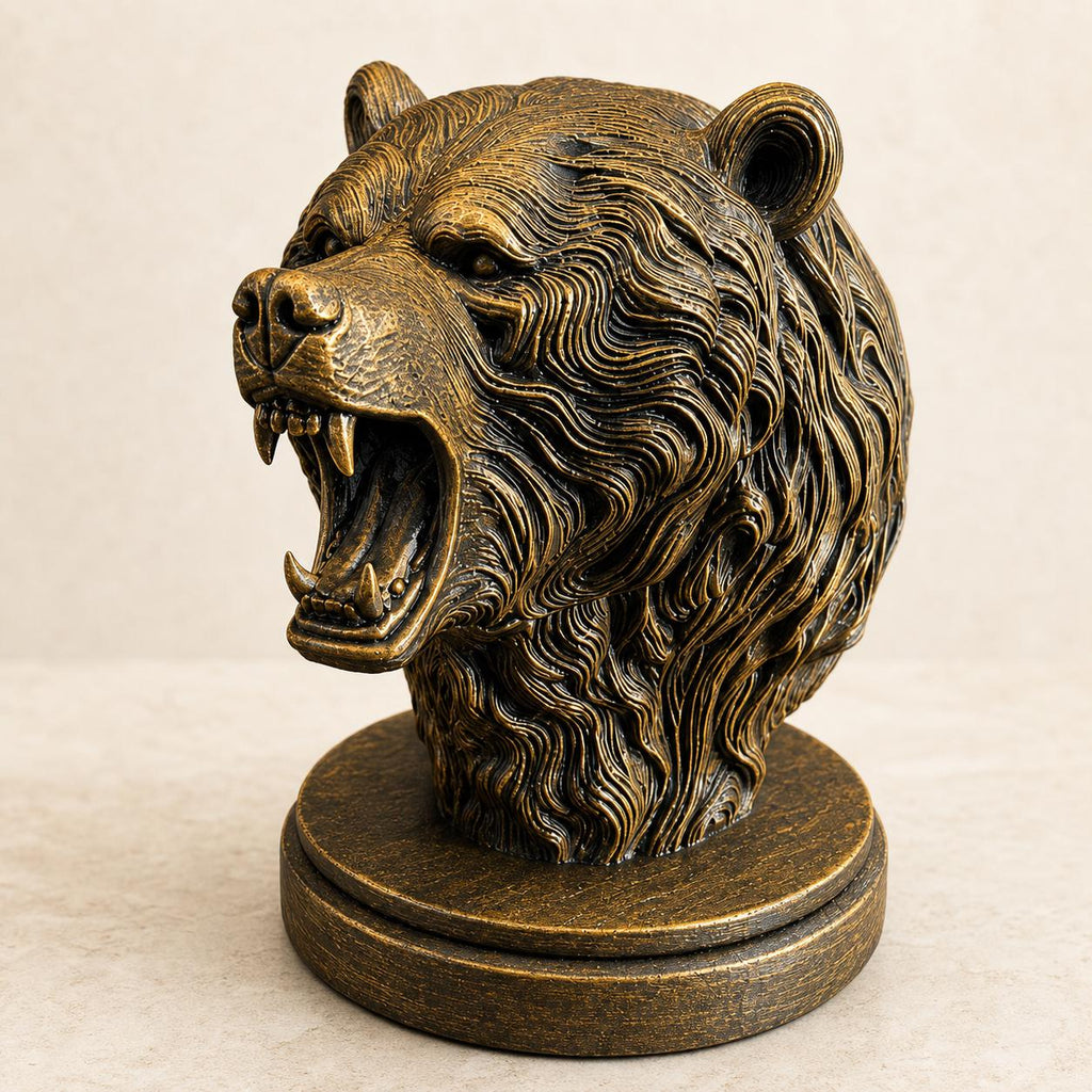 Bärengeist – brüllende ornamentale Bärenbüste | Wildtier- & Wald-Deko | 5 Größen, 7 Farben | 3D-Druck Made in Germany FehnFactory