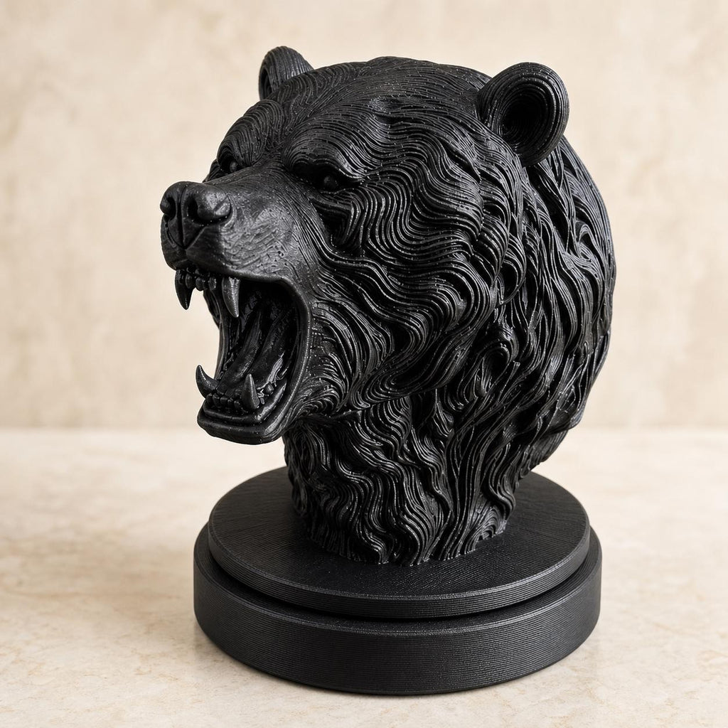 Bärengeist – brüllende ornamentale Bärenbüste | Wildtier- & Wald-Deko | 5 Größen, 7 Farben | 3D-Druck Made in Germany FehnFactory