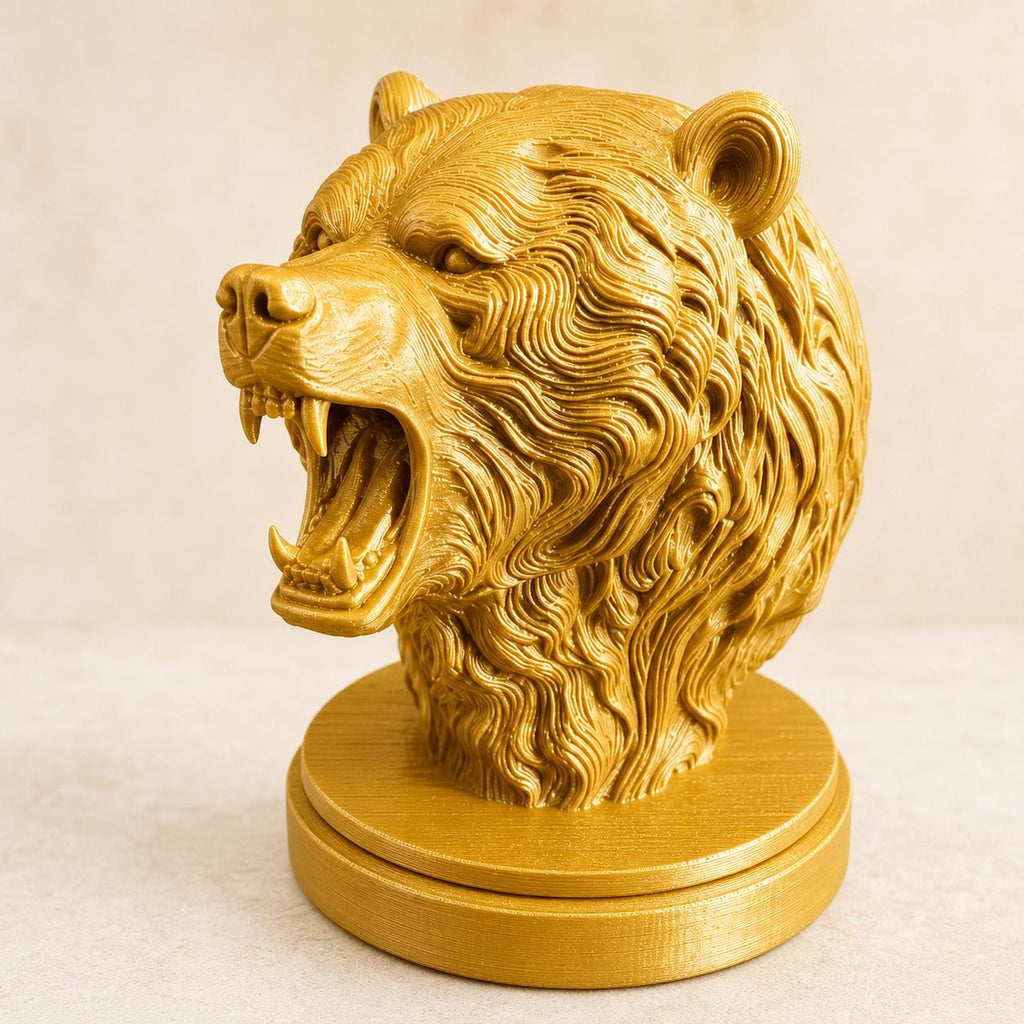 Bärengeist – brüllende ornamentale Bärenbüste | Wildtier- & Wald-Deko | 5 Größen, 7 Farben | 3D-Druck Made in Germany FehnFactory