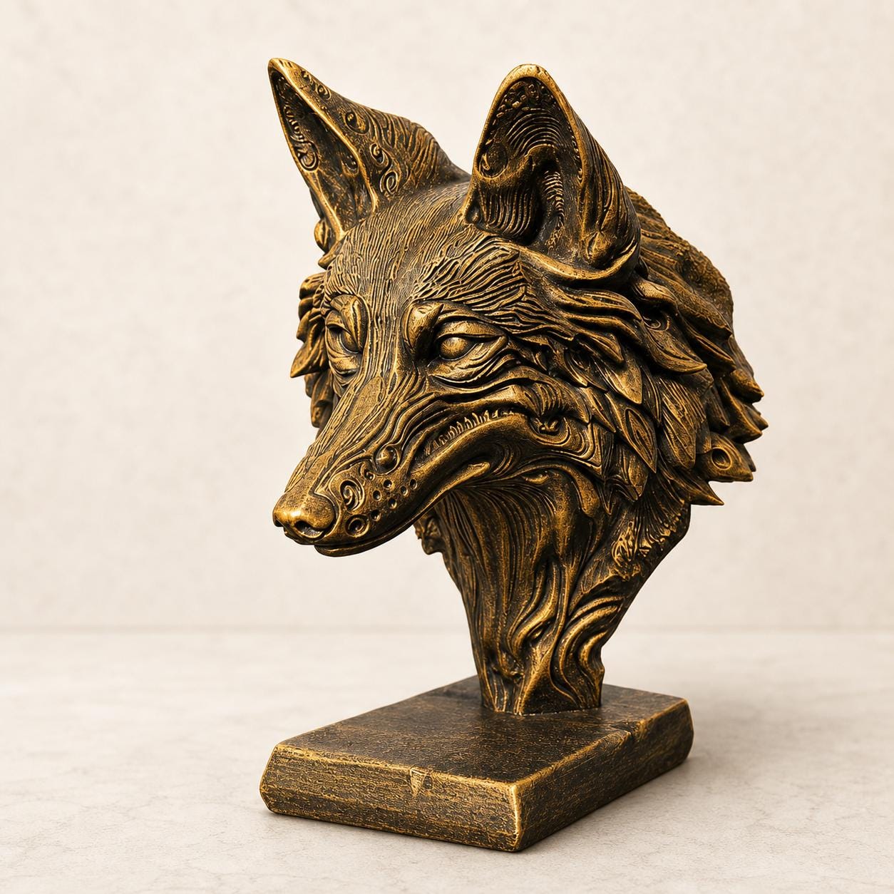 Wolfsgeist – ornamentale Wolfsbüste | Fantasy-, Mythologie- & Wald-Deko | 5 Größen, 7 Farben | 3D-Druck Made in Germany FehnFactory