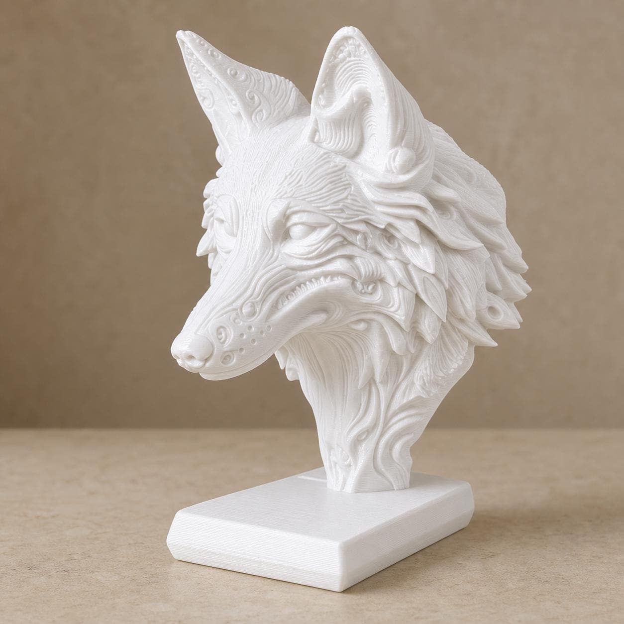 Wolfsgeist – ornamentale Wolfsbüste | Fantasy-, Mythologie- & Wald-Deko | 5 Größen, 7 Farben | 3D-Druck Made in Germany FehnFactory