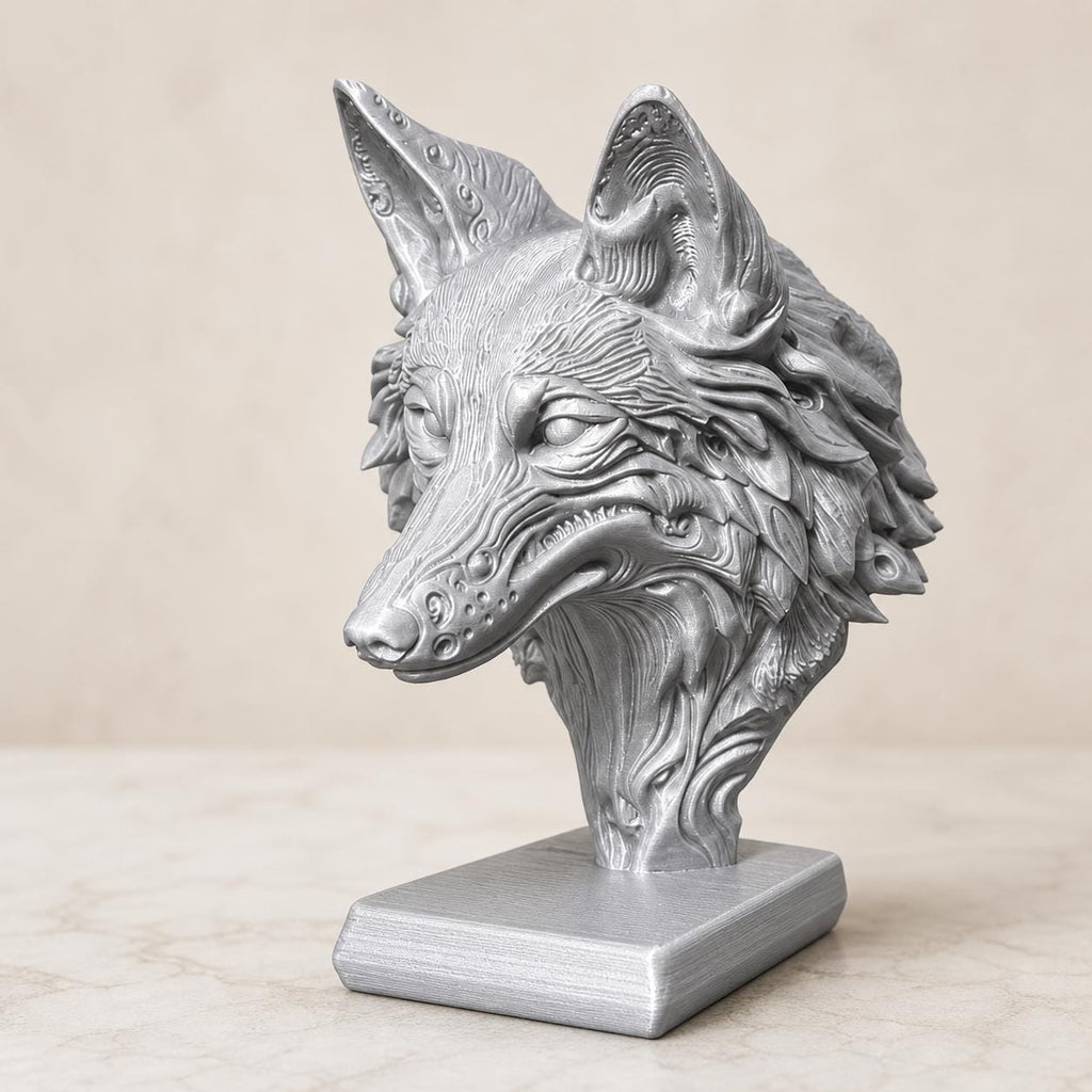 Wolfsgeist – ornamentale Wolfsbüste | Fantasy-, Mythologie- & Wald-Deko | 5 Größen, 7 Farben | 3D-Druck Made in Germany FehnFactory