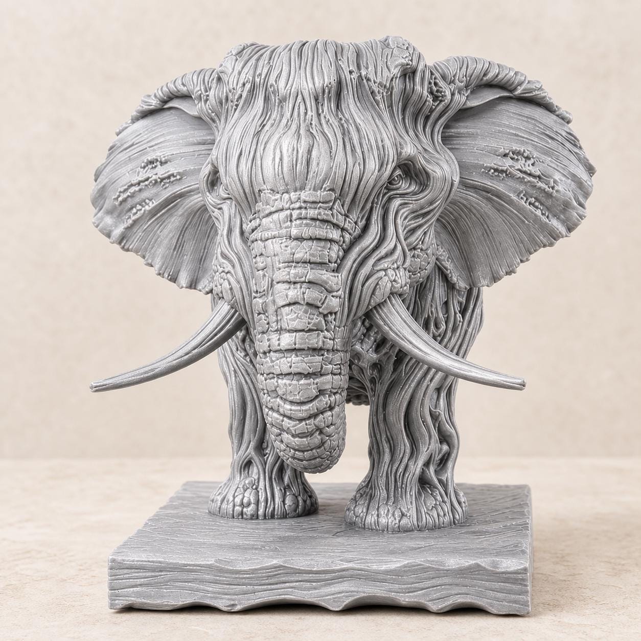 Elefantengeist – Ganzkörper-Skulptur im Holzschnitzstil | Elefanten-Deko | 5 Größen, 7 Farben | Made in Germany FehnFactory