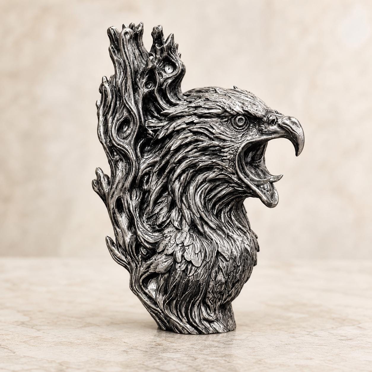 Adlergeist – Adlerskulptur im Holzschnitzstil | Adler-Deko | 5 Größen, 7 Farben | 3D-Druck Made in Germany FehnFactory