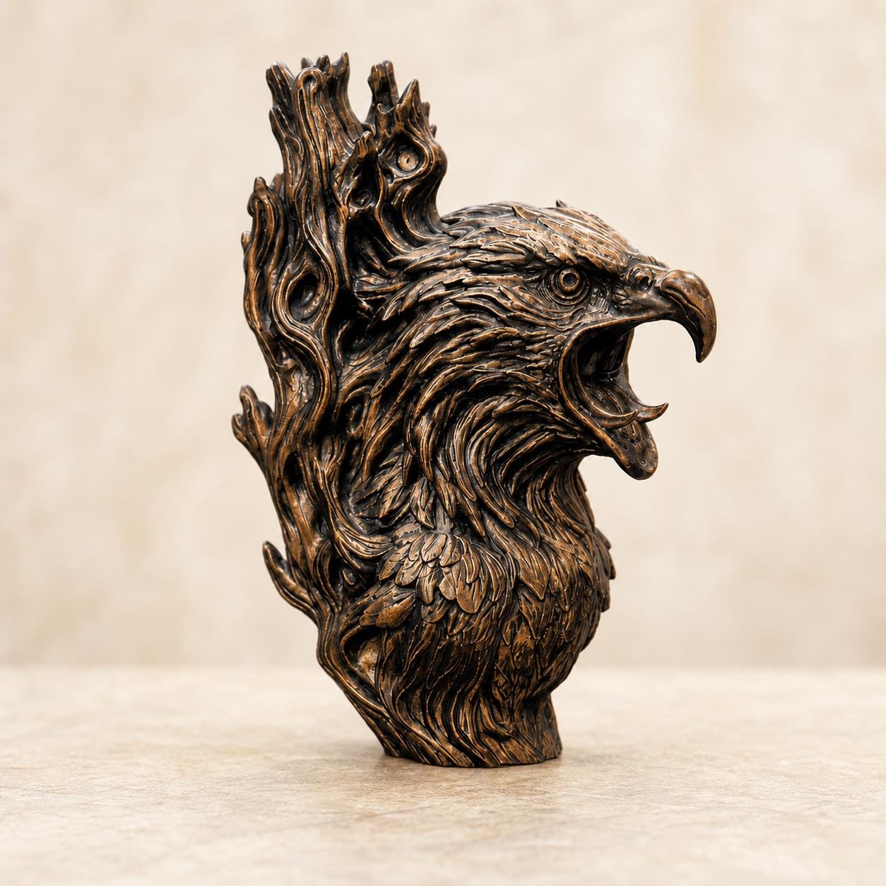 Adlergeist – Adlerskulptur im Holzschnitzstil | Adler-Deko | 5 Größen, 7 Farben | 3D-Druck Made in Germany FehnFactory