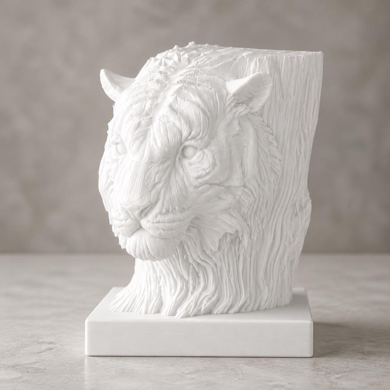 Waldhüter-Tiger – Tigerskulptur im Holzschnitzstil | Tiger-Deko | 5 Größen, 7 Farben | 3D-Druck Made in Germany FehnFactory