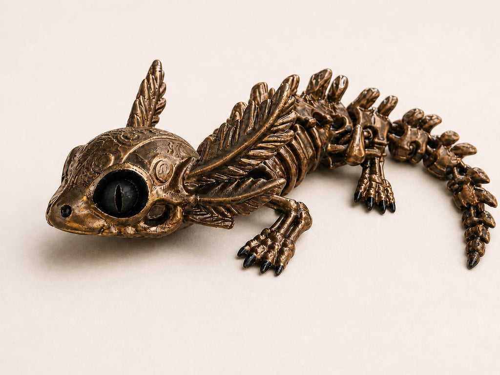 Flexi-Axolotl-Skelett – bewegliche Knochenfigur | 5 Größen, 7 Farben | Made in Germany FehnFactory