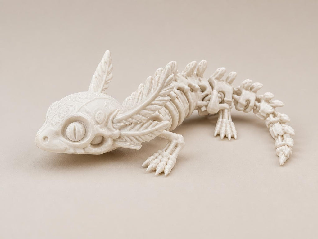 Flexi-Axolotl-Skelett – bewegliche Knochenfigur | 5 Größen, 7 Farben | Made in Germany FehnFactory