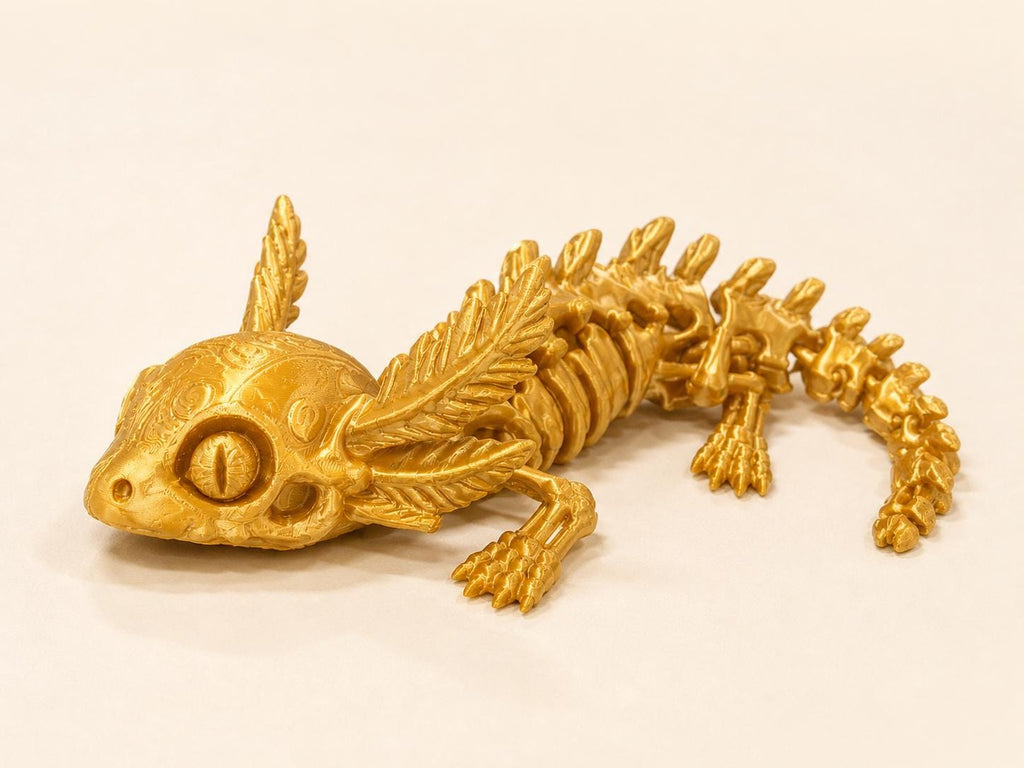 Flexi-Axolotl-Skelett – bewegliche Knochenfigur | 5 Größen, 7 Farben | Made in Germany FehnFactory