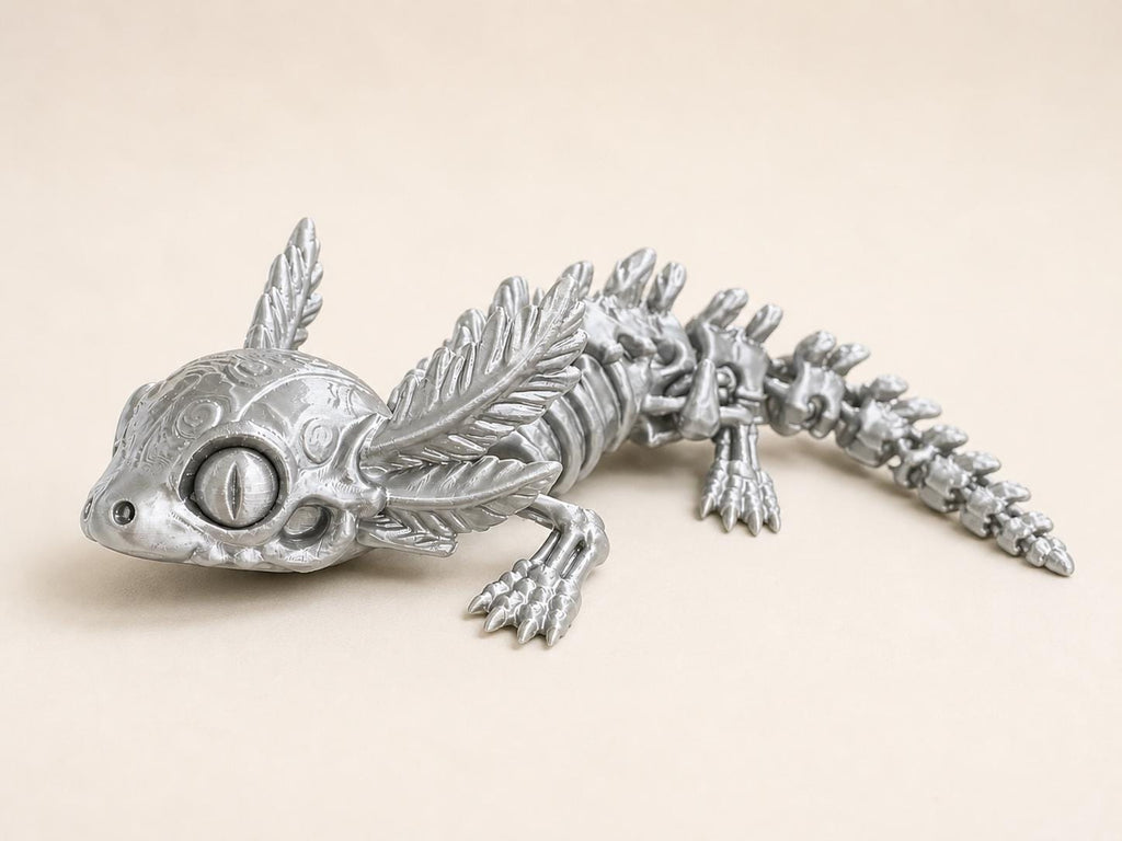Flexi-Axolotl-Skelett – bewegliche Knochenfigur | 5 Größen, 7 Farben | Made in Germany FehnFactory